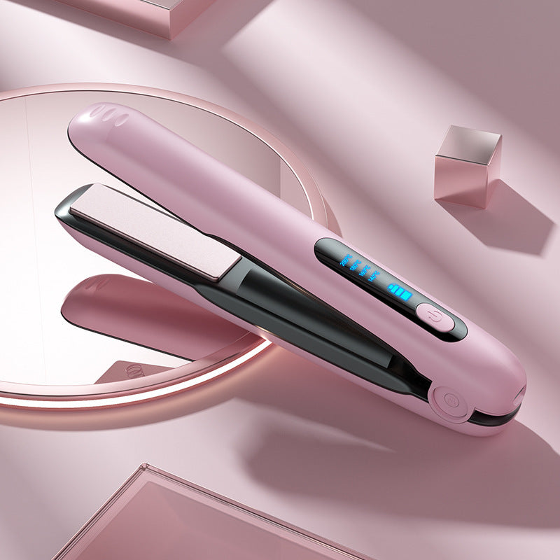 Wireless Hair Straightener Flat Iron Mini 2 IN 1 Roller USB 5000mAh Max 200 Degree Portable Cordless Curler 4 Levels Dry And Wet Uses Louisiana Mart
