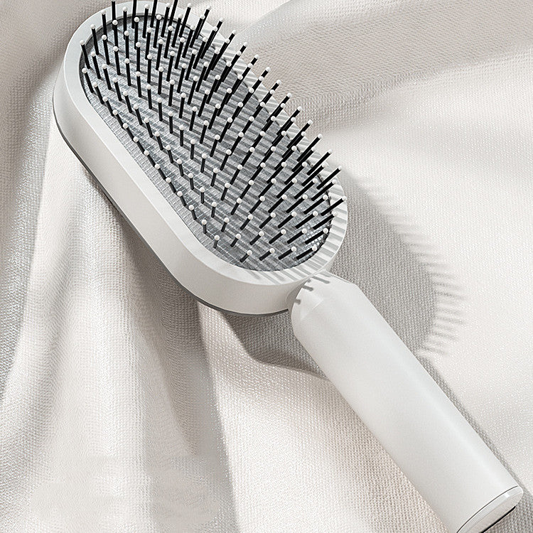 Self Cleaning Hair Brush For Women One-key Cleaning Hair Loss Airbag Massage Scalp Comb Anti-Static Hairbrush Louisiana Mart