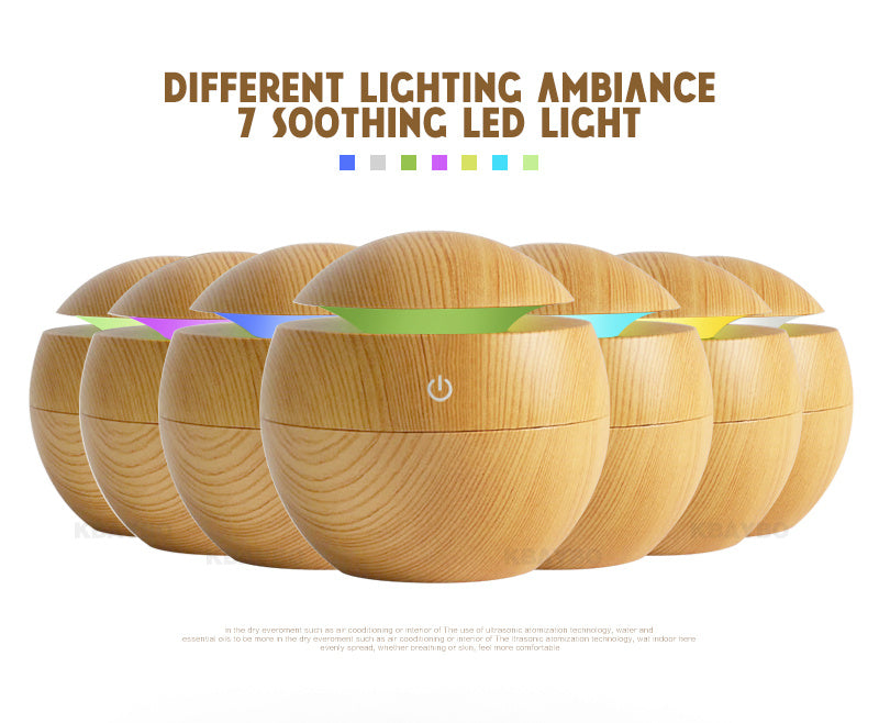 USB Aroma Essential Oil Ultrasonic Cold Steam Diffuser Air Humidifier Purifier 7 Color Change LED Night Light for Home Office Louisiana Mart