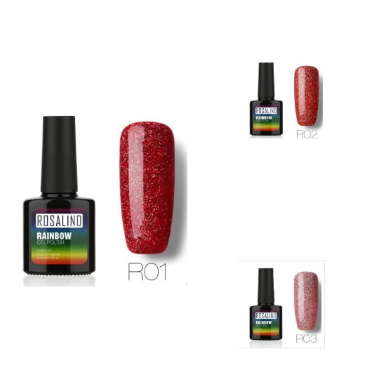 Nail free, long-lasting, non-toxic, nail polish, ROSALIND phototherapy glue, star studded rainbow system. Louisiana Mart