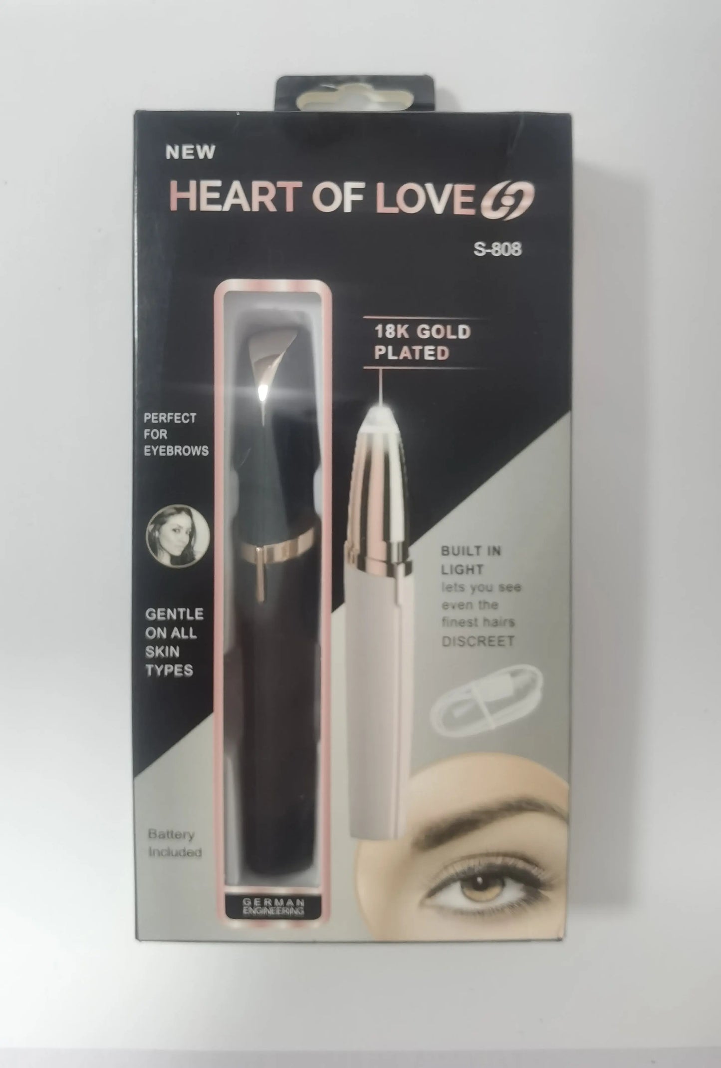 Mini Electric Eyebrow Trimmer Lipstick Brows Pen Hair Remover Painless Razor Epilator with LED Light Louisiana Mart