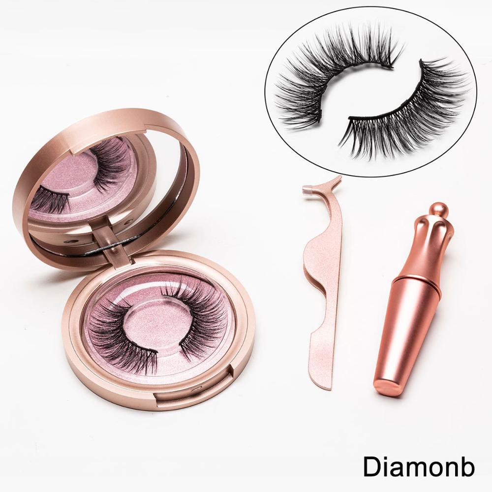 Natural Long Lasting Magnetic Liquid Eyeliner & Magnetic False Eyelashes & Tweezer Set Make up Set Louisiana Mart