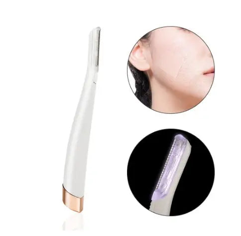 LED Lighted Facial Expoliator Face Hair Remover Shaver Electric Female Eyebrow Trimmer Razor Painless Expoliates Dead Skin Louisiana Mart