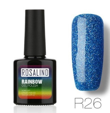 Nail free, long-lasting, non-toxic, nail polish, ROSALIND phototherapy glue, star studded rainbow system. Louisiana Mart