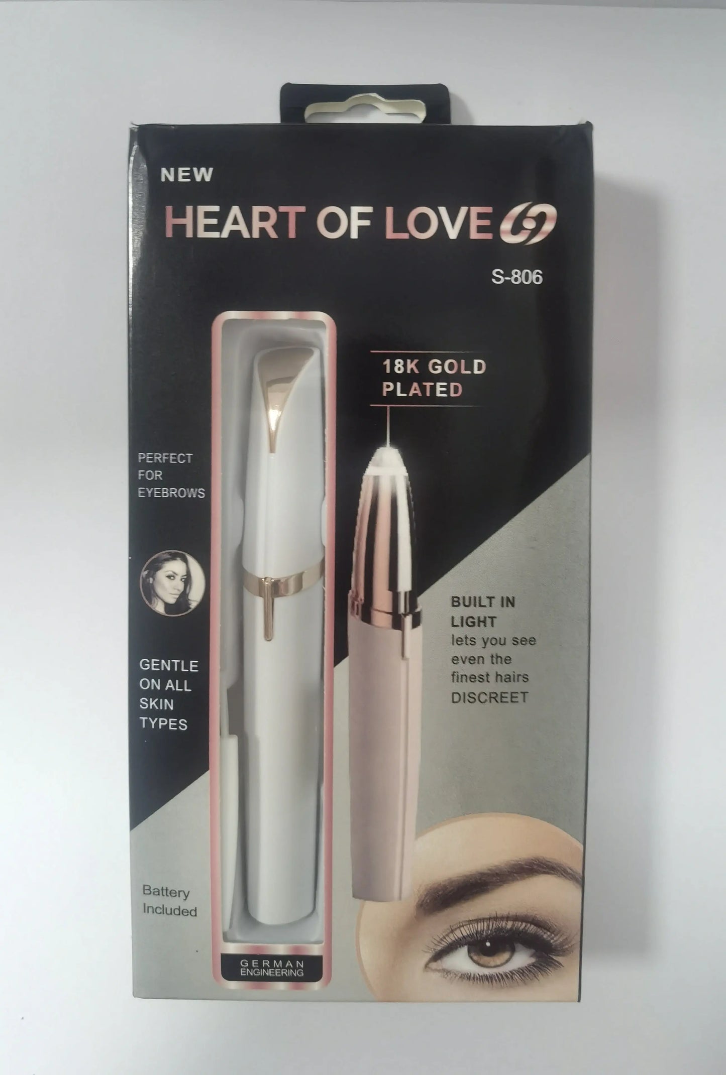 Mini Electric Eyebrow Trimmer Lipstick Brows Pen Hair Remover Painless Razor Epilator with LED Light Louisiana Mart