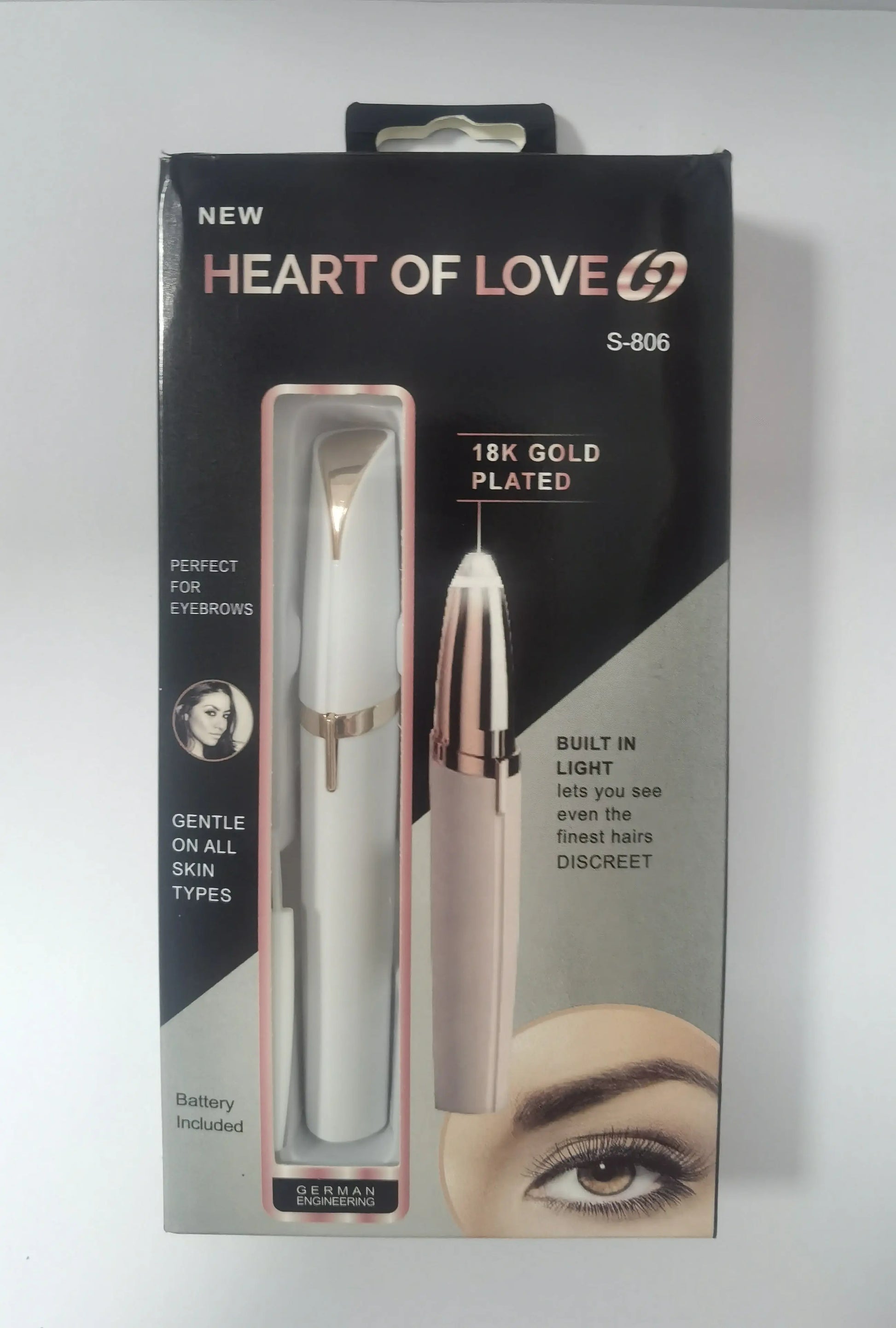 Mini Electric Eyebrow Trimmer Lipstick Brows Pen Hair Remover Painless Razor Epilator with LED Light Louisiana Mart