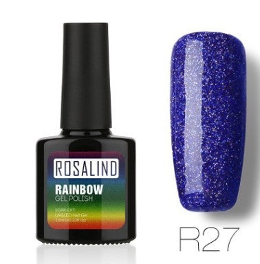 Nail free, long-lasting, non-toxic, nail polish, ROSALIND phototherapy glue, star studded rainbow system. Louisiana Mart