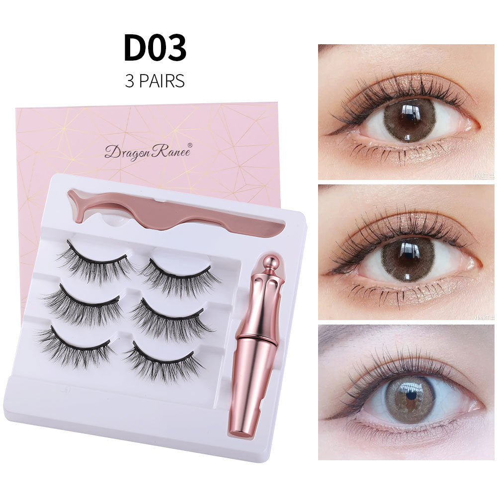 Natural Long Lasting Magnetic Liquid Eyeliner & Magnetic False Eyelashes & Tweezer Set Make up Set Louisiana Mart