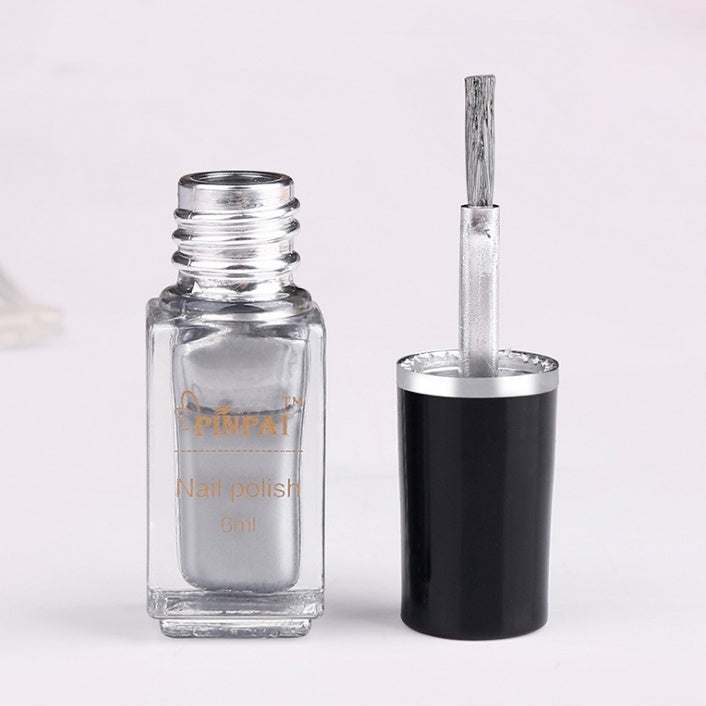 Metallic Mirror Silver Nail Polish – 6ml Environmental Formula | Mirror Base Oil
