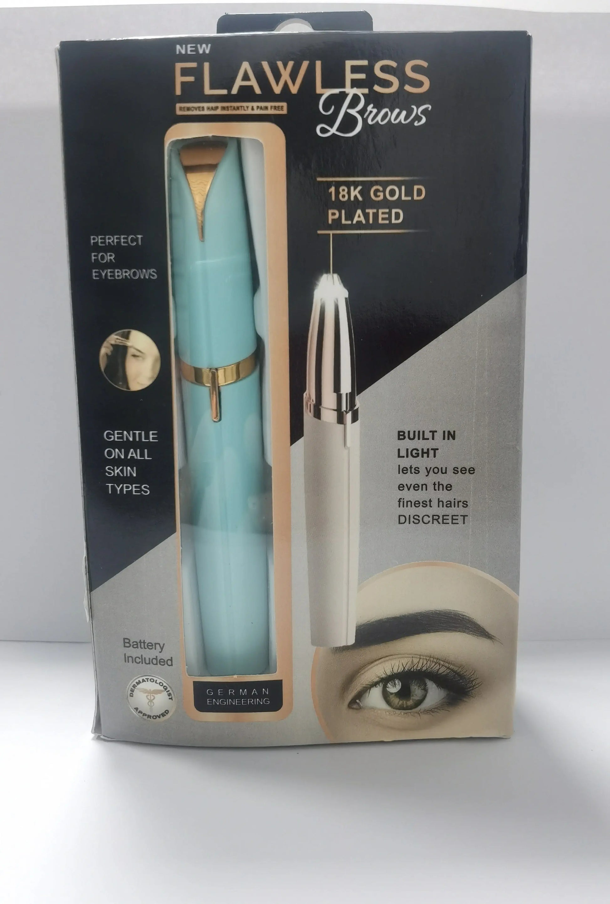 Mini Electric Eyebrow Trimmer Lipstick Brows Pen Hair Remover Painless Razor Epilator with LED Light Louisiana Mart