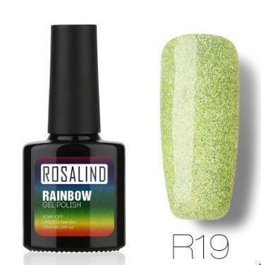 Nail free, long-lasting, non-toxic, nail polish, ROSALIND phototherapy glue, star studded rainbow system. Louisiana Mart