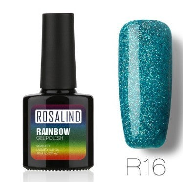 Nail free, long-lasting, non-toxic, nail polish, ROSALIND phototherapy glue, star studded rainbow system. Louisiana Mart