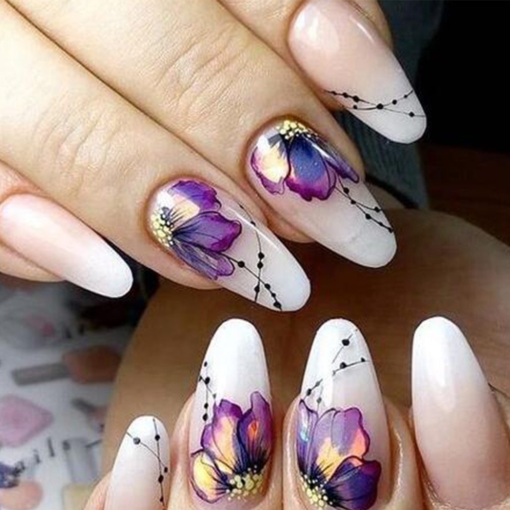 1pcs Nail Sticker Butterfly Flower Water Transfer Decal Sliders for Nail Art Decoration Tattoo Manicure Wraps Tools Tip JISTZ508 Louisiana Mart