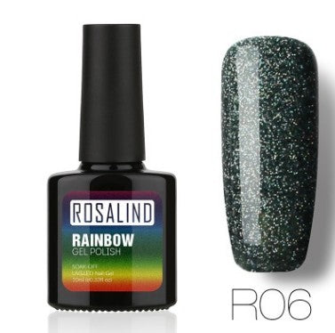 Nail free, long-lasting, non-toxic, nail polish, ROSALIND phototherapy glue, star studded rainbow system. Louisiana Mart