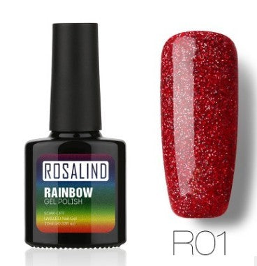 Nail free, long-lasting, non-toxic, nail polish, ROSALIND phototherapy glue, star studded rainbow system. Louisiana Mart