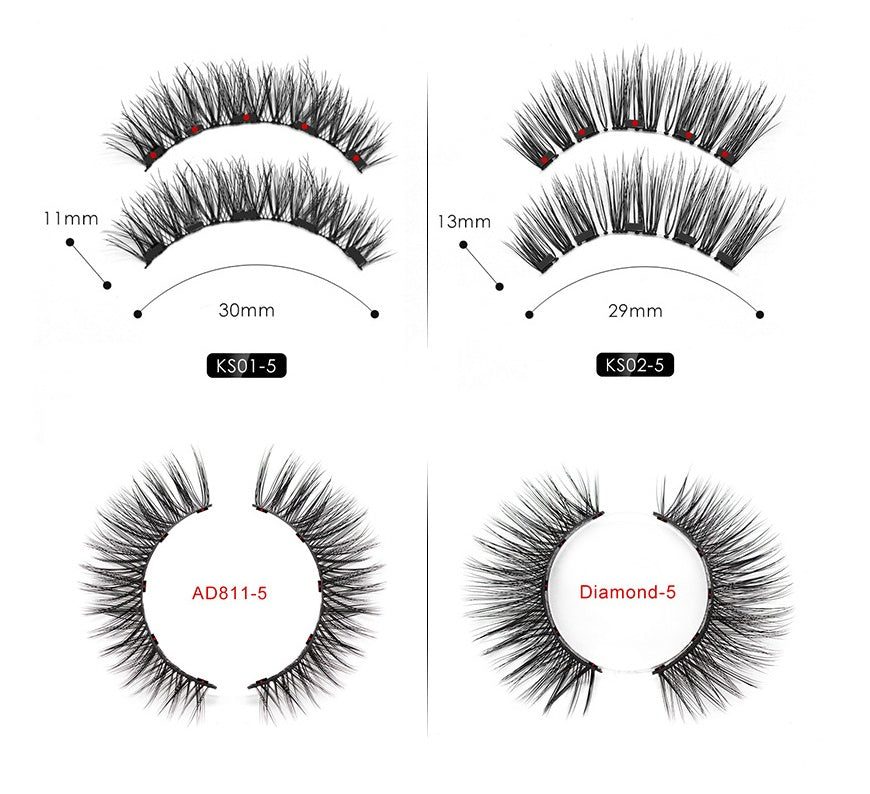 Natural Long Lasting Magnetic Liquid Eyeliner & Magnetic False Eyelashes & Tweezer Set Make up Set Louisiana Mart