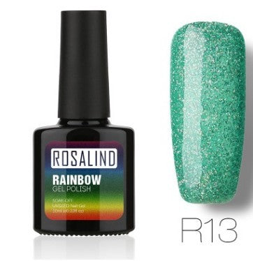 Nail free, long-lasting, non-toxic, nail polish, ROSALIND phototherapy glue, star studded rainbow system. Louisiana Mart