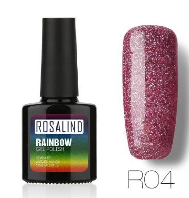Nail free, long-lasting, non-toxic, nail polish, ROSALIND phototherapy glue, star studded rainbow system. Louisiana Mart