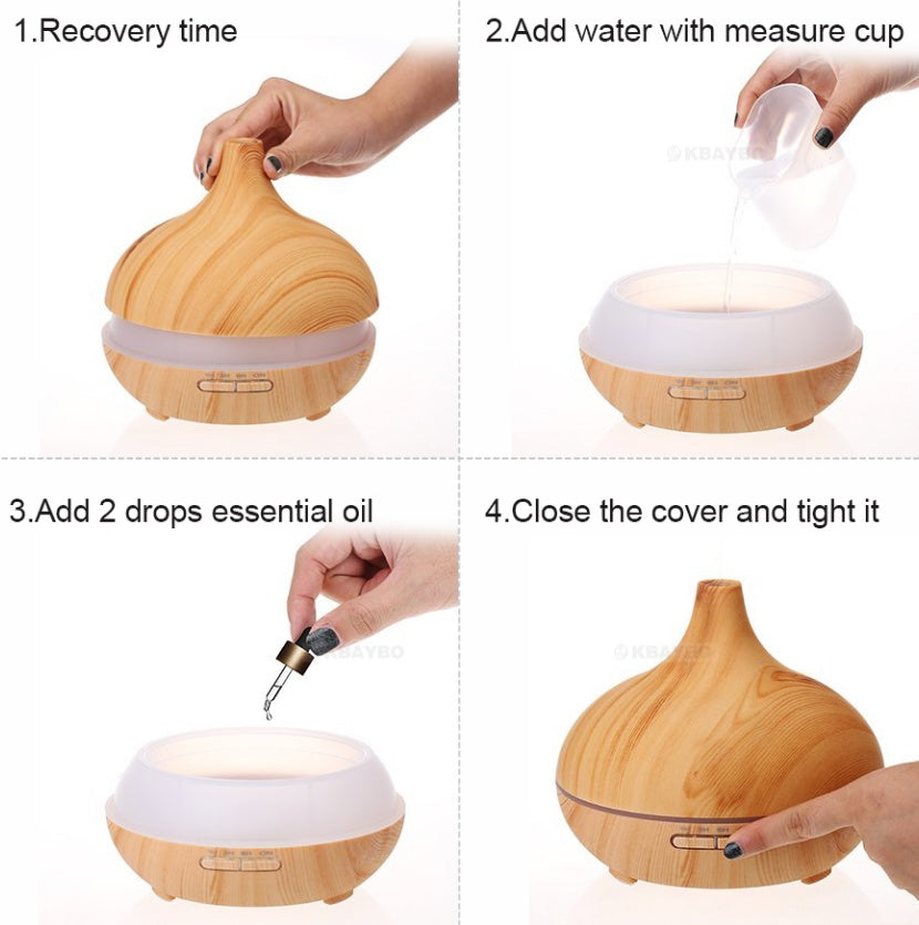 Creative Home Appliance Full Wood Grain Remote Control Aromatherapy Lamp Louisiana Mart