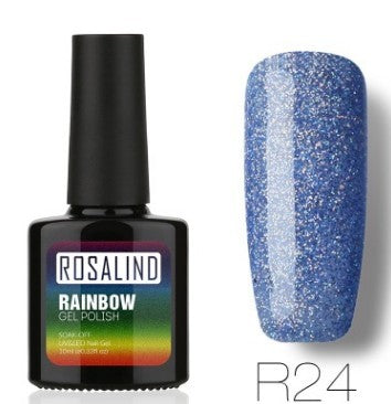 Nail free, long-lasting, non-toxic, nail polish, ROSALIND phototherapy glue, star studded rainbow system. Louisiana Mart