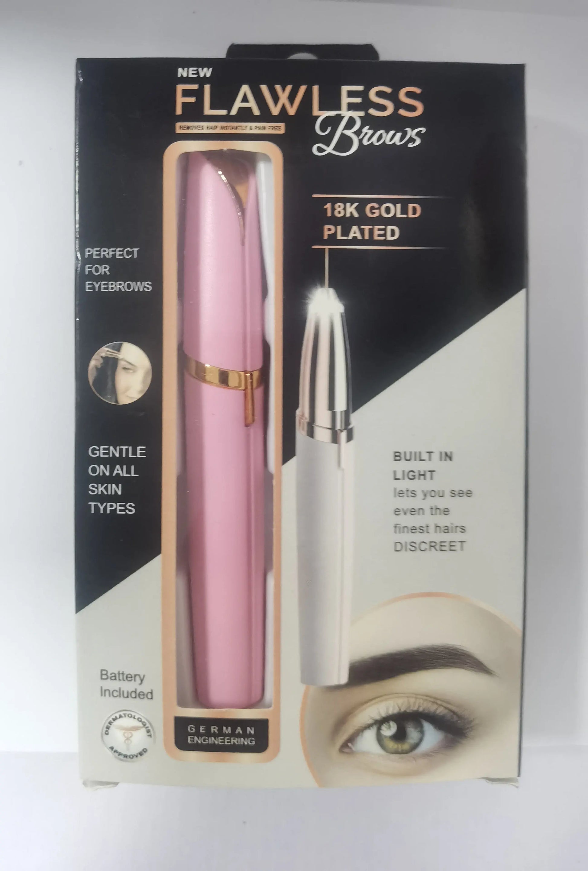 Mini Electric Eyebrow Trimmer Lipstick Brows Pen Hair Remover Painless Razor Epilator with LED Light Louisiana Mart