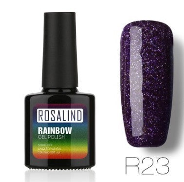 Nail free, long-lasting, non-toxic, nail polish, ROSALIND phototherapy glue, star studded rainbow system. Louisiana Mart