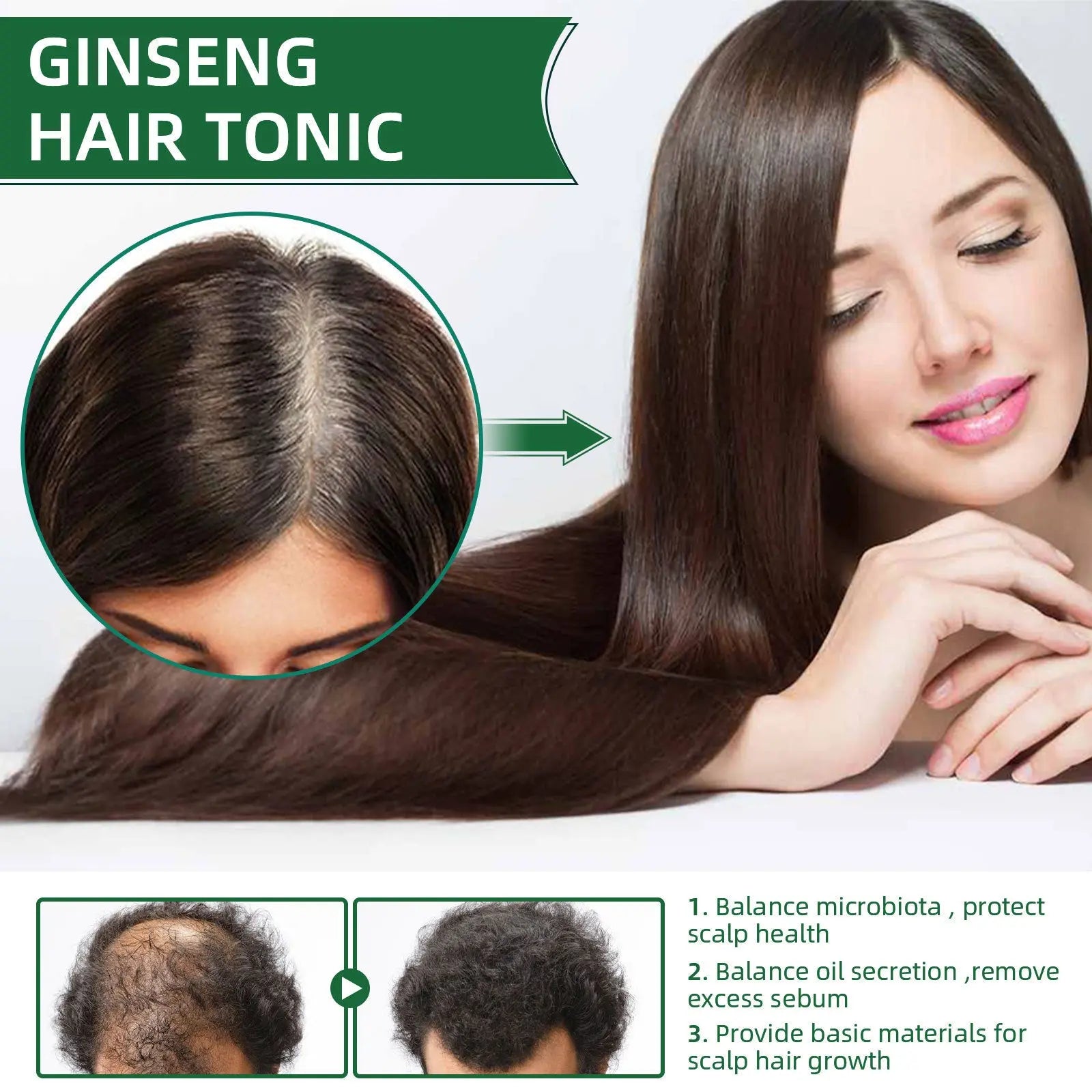 Ginseng Hair Growth Liquid Spray To Prevent Hair Loss 100ml box Louisiana Mart