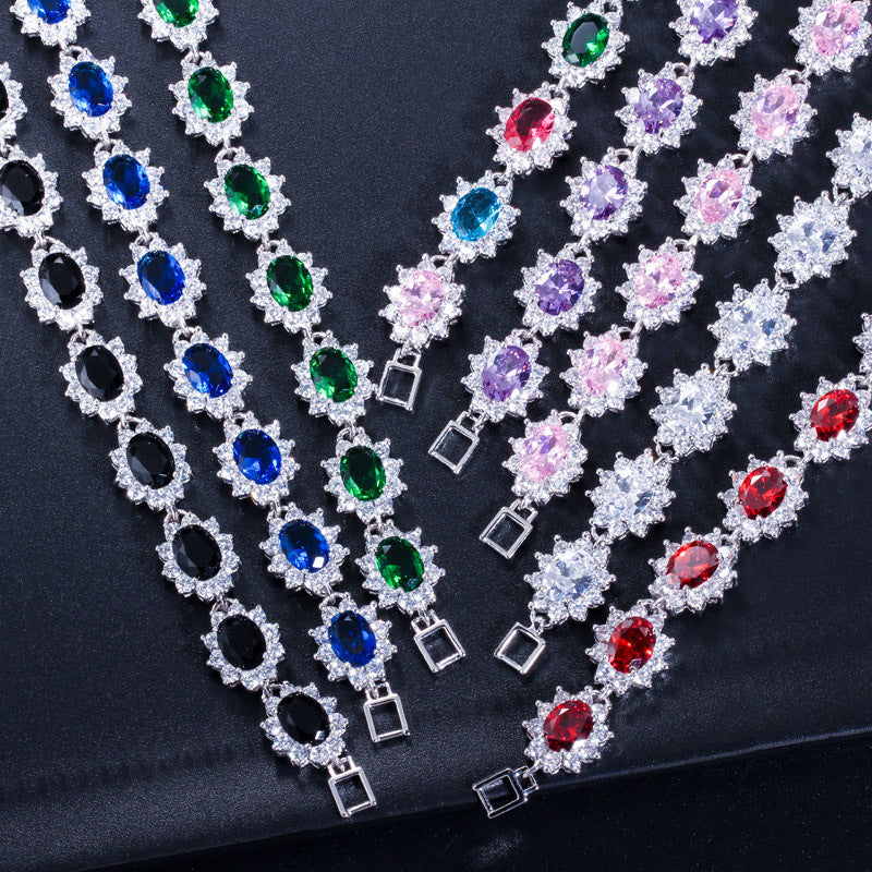 18K Real Platinum Plated Exquisite Super Zircon Bracelet