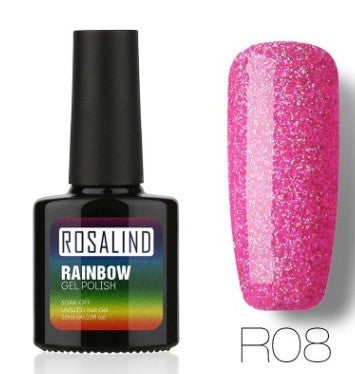 Nail free, long-lasting, non-toxic, nail polish, ROSALIND phototherapy glue, star studded rainbow system. Louisiana Mart