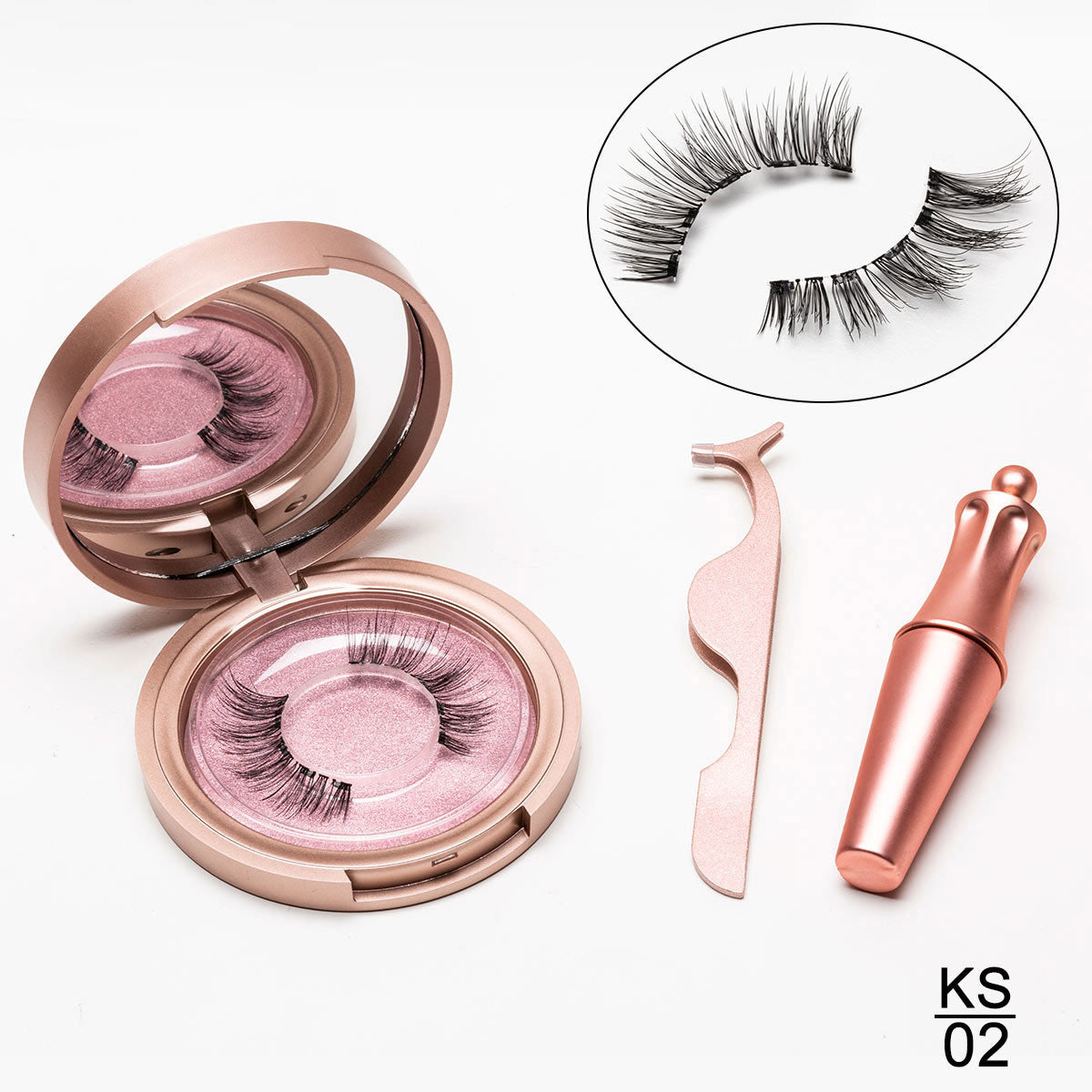 Natural Long Lasting Magnetic Liquid Eyeliner & Magnetic False Eyelashes & Tweezer Set Make up Set Louisiana Mart