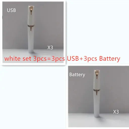 Mini Electric Eyebrow Trimmer Lipstick Brows Pen Hair Remover Painless Razor Epilator with LED Light Louisiana Mart