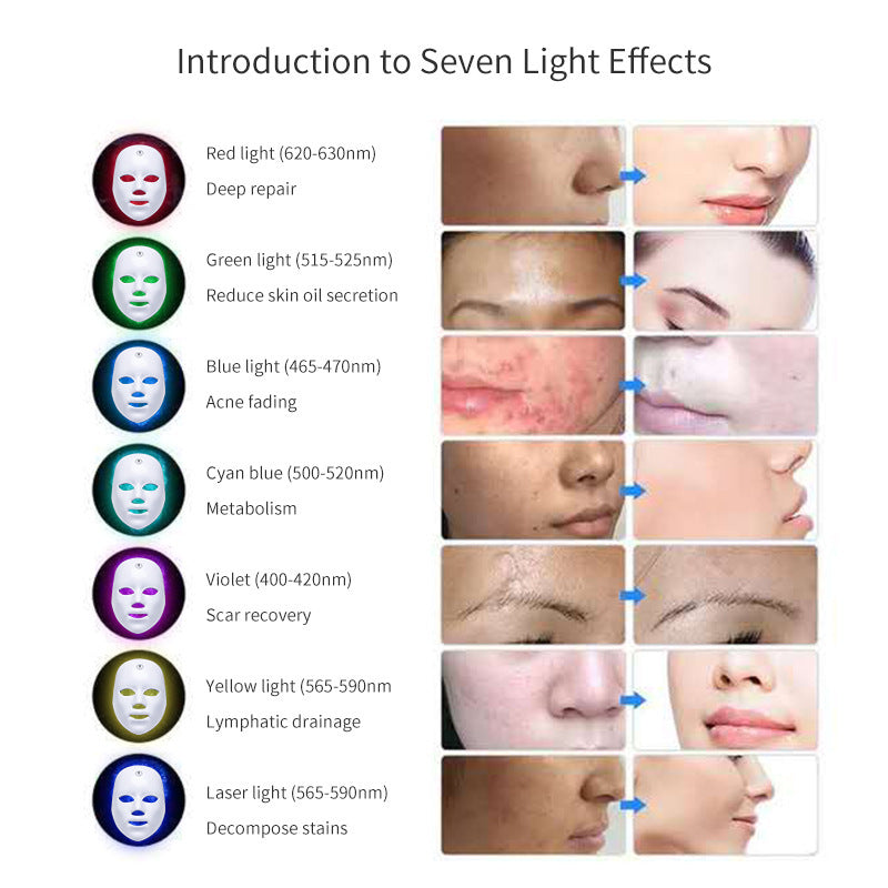 LED Rechargeable Face Mask Acne And Freckles Led Color Light Mask Louisiana Mart