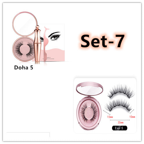 Natural Long Lasting Magnetic Liquid Eyeliner & Magnetic False Eyelashes & Tweezer Set Make up Set Louisiana Mart