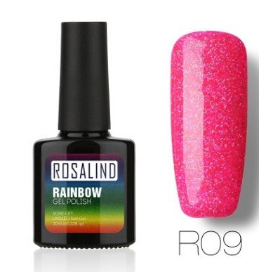 Nail free, long-lasting, non-toxic, nail polish, ROSALIND phototherapy glue, star studded rainbow system. Louisiana Mart