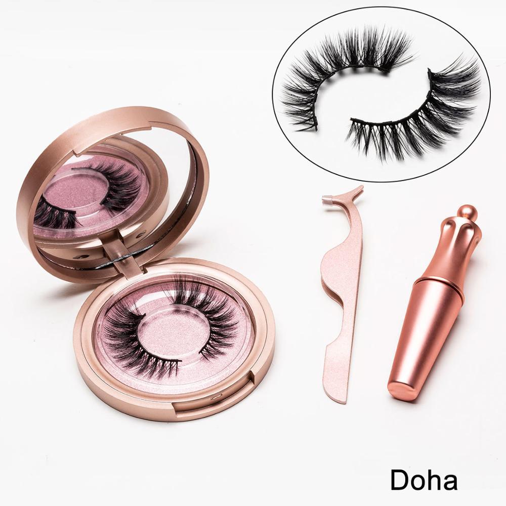 Natural Long Lasting Magnetic Liquid Eyeliner & Magnetic False Eyelashes & Tweezer Set Make up Set Louisiana Mart