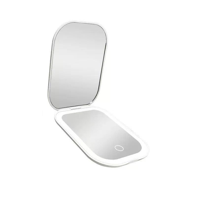 Ultra-thin Foldable Cosmetic Mirror With Light Tricolour Light Convenient HD Luminous Louisiana Mart