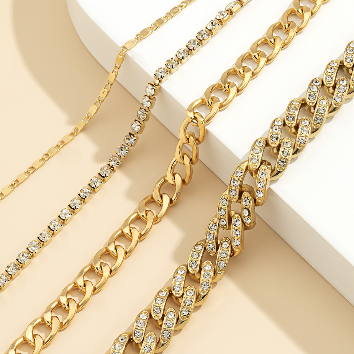 Retro Easy Matching Snake Bones Chain Bracelet Women's Simple Rhinestone Bracelet