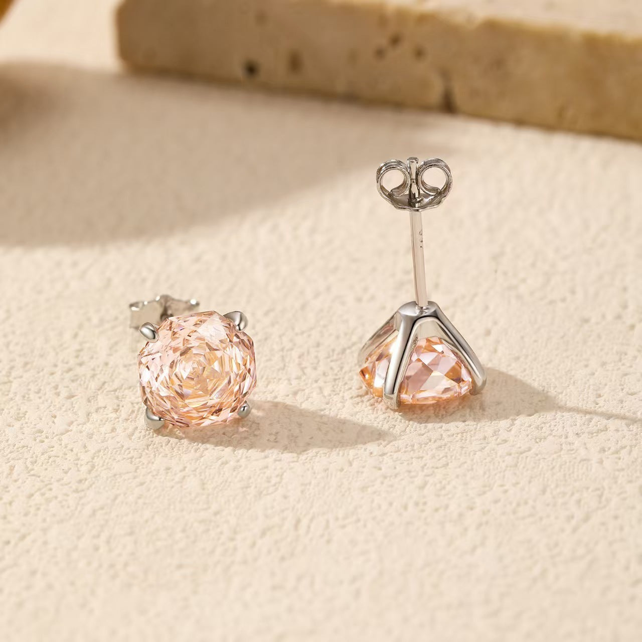 Exquisite Camellia Flower Stud Earrings Women's Anti-allergy Ear-caring
