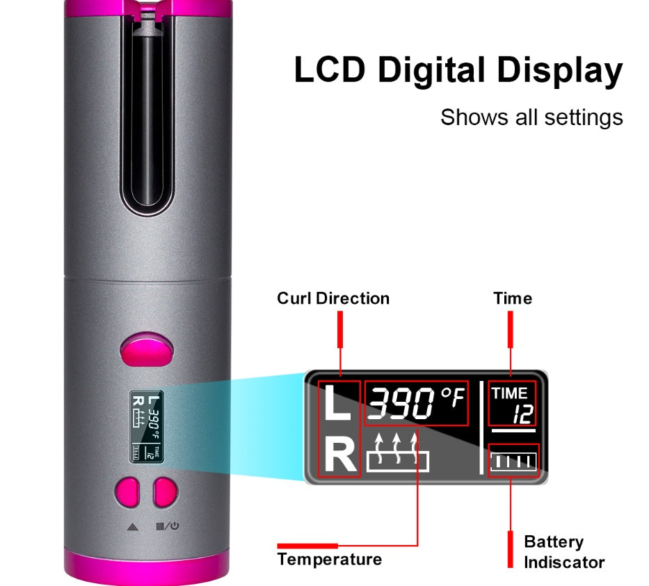 Curling Iron USB Wireless Multifunctional Charging Curler Louisiana Mart