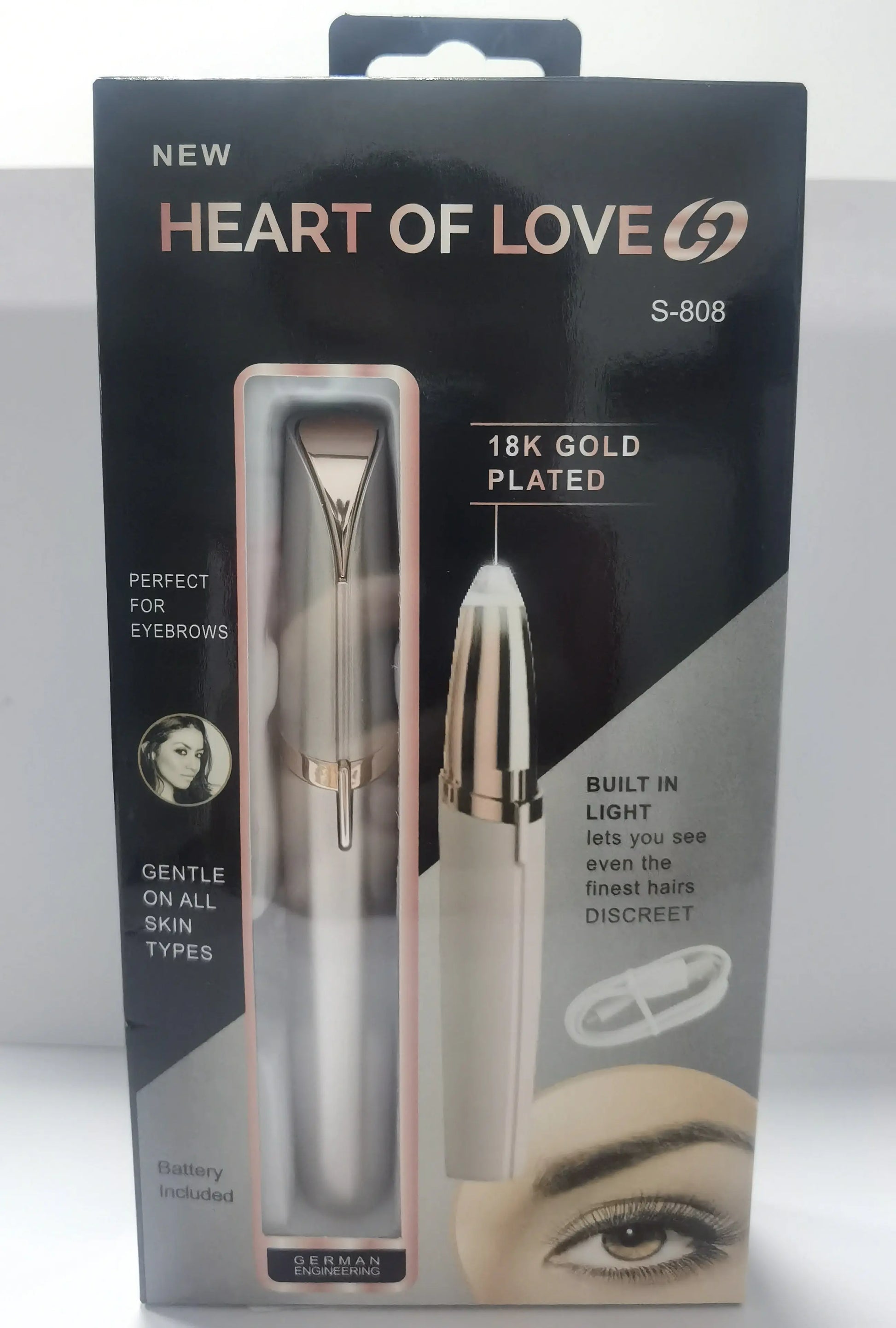 Mini Electric Eyebrow Trimmer Lipstick Brows Pen Hair Remover Painless Razor Epilator with LED Light Louisiana Mart