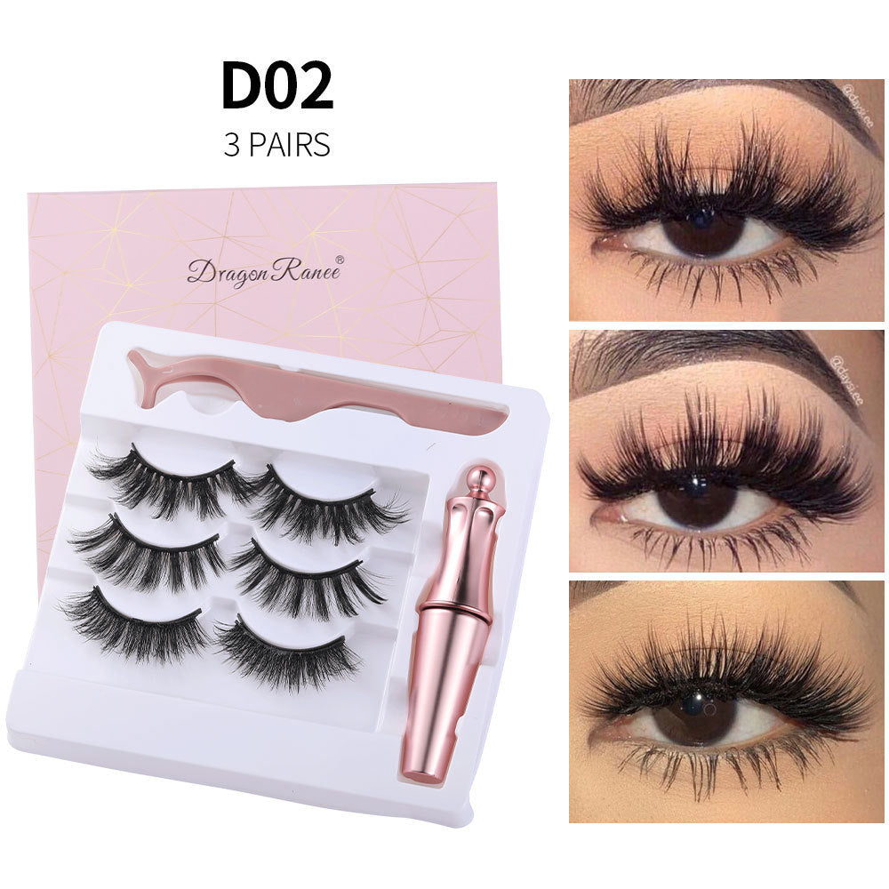 Natural Long Lasting Magnetic Liquid Eyeliner & Magnetic False Eyelashes & Tweezer Set Make up Set Louisiana Mart