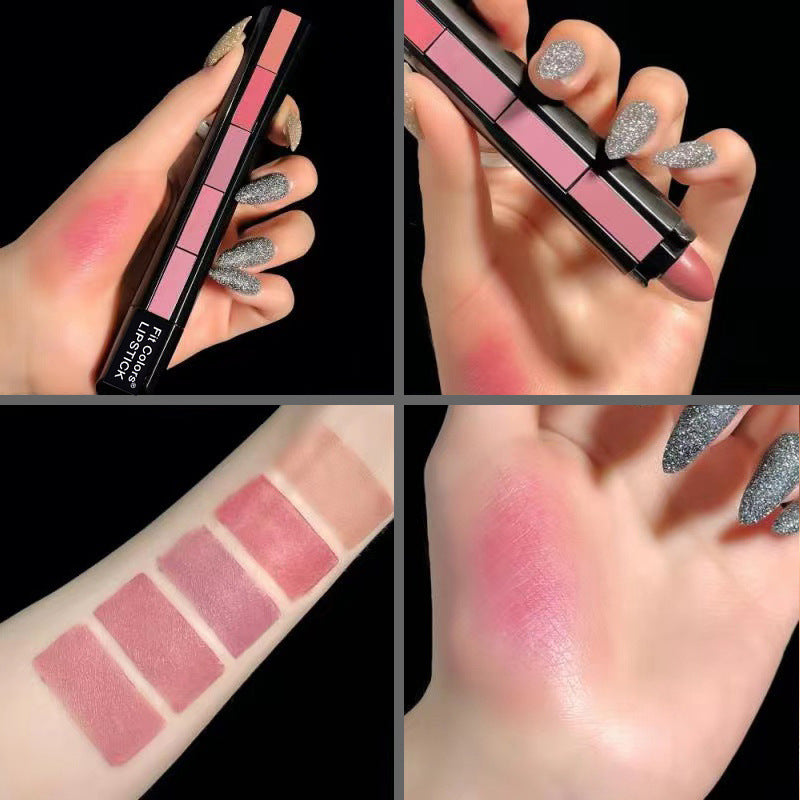 Matte 5-color Lipstick Set Velvet Lip Stick Non-stick Lip Gloss Long Lasting Waterproof Sexy Red Lipstick Louisiana Mart