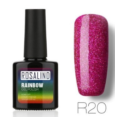 Nail free, long-lasting, non-toxic, nail polish, ROSALIND phototherapy glue, star studded rainbow system. Louisiana Mart