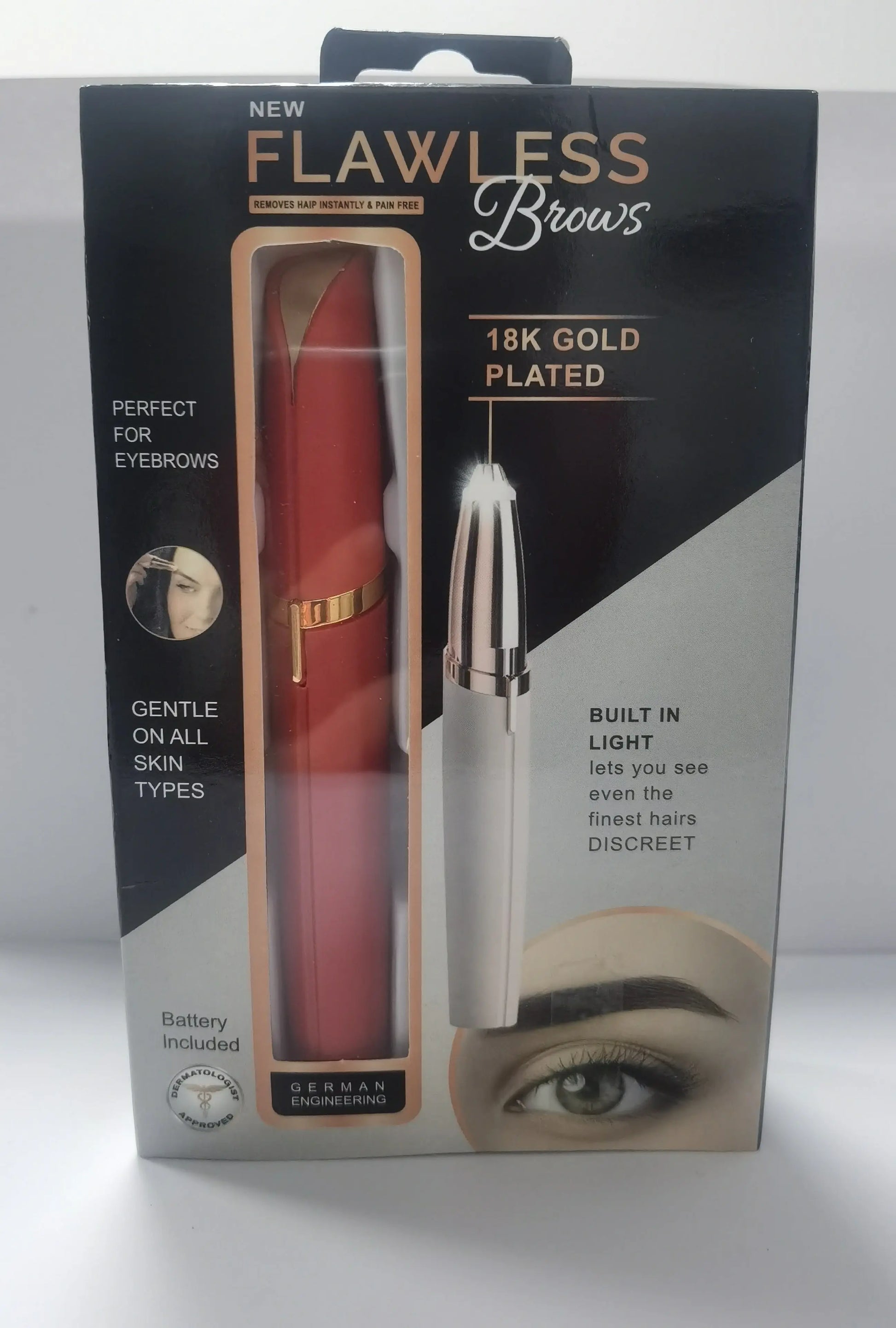 Mini Electric Eyebrow Trimmer Lipstick Brows Pen Hair Remover Painless Razor Epilator with LED Light Louisiana Mart