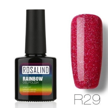 Nail free, long-lasting, non-toxic, nail polish, ROSALIND phototherapy glue, star studded rainbow system. Louisiana Mart