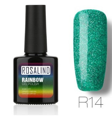 Nail free, long-lasting, non-toxic, nail polish, ROSALIND phototherapy glue, star studded rainbow system. Louisiana Mart