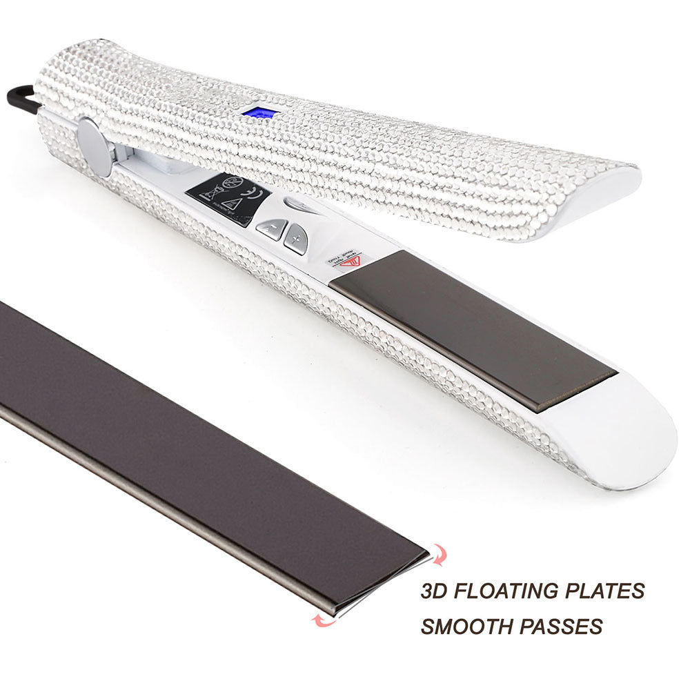 Professional Glitter Hair Flat Iron Titanium Plate Diamond Hair Straightener Crystal Hair Styling Hot Tools Louisiana Mart