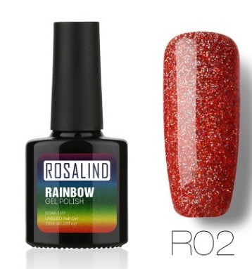 Nail free, long-lasting, non-toxic, nail polish, ROSALIND phototherapy glue, star studded rainbow system. Louisiana Mart