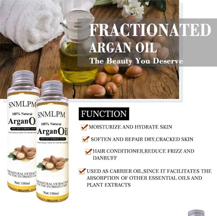 Natural Argan Hair Oil 100mL Deep Moisturizing Hair Conditioner Reduce Frizz and Dandruff Louisiana Mart