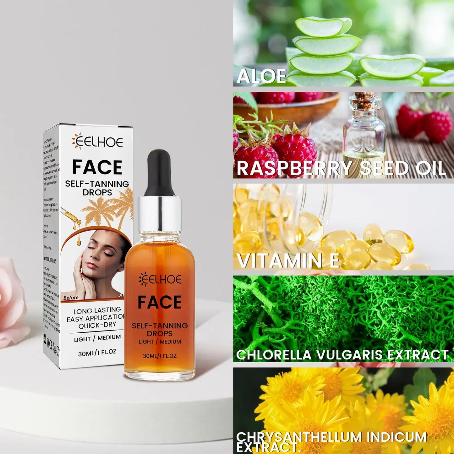 EELHOE Facial Tanning Essence For Achieving A Natural And Stylish Wheat Color Or Bronzed Skin Tone, Providing Hydration And Enhancing The Beauty Of The Skin Without The Need For Sunbathing Louisiana Mart